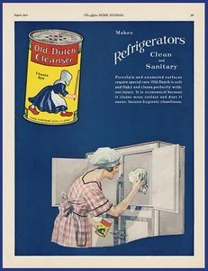 Vintage 1922 OLD DUTCH Cleanser Powder Refrigerator Cleaning 1920s Print Ad - Picture 1 of 1
