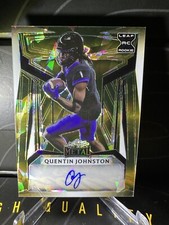2023 Quentin Johnston Leaf Metal Black & Yellow Crystal Rookie Auto #BA-QJ1 1/2