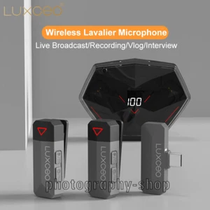 Luxceo M8 100m Wireless Lavalier Smartphone Microphone Video Recording TX+TX+RX - Picture 1 of 6