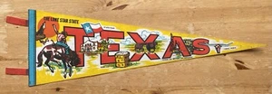 Vintage Texas bunt 26 Zoll Filz Souvenir Wimpel Cowboy Bucking Horse - Bild 1 von 3