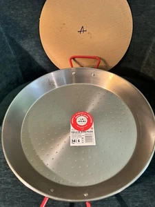 Garcima Paell 34cm 18" Paella Pfanne mit roten Griffen für 6 Spain Carbon Steel A - Bild 1 von 6