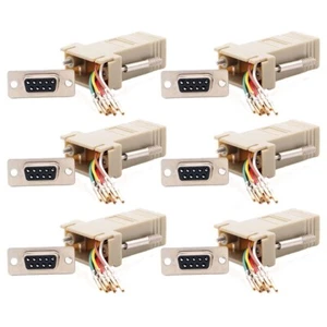 Adaptador modular de red 6 piezas DB 9 RS232 serie DB9 hembra a RJ45 8P8C marfil - Imagen 1 de 4