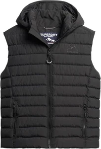 Superdry Chaqueta Chaleco Acolchado Fuji Sport Con Capucha Negro Chaleco Acolchado - Imagen 1 de 1