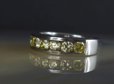 Ring Silber 925 Zirkonia gelb 19,0 mm - attraktiv & wunderbar funkelnd silver  - Bild 1 von 4