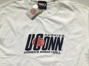 NWT * UConn Women Huskies White Cotton Crew Neck Short Sleeves T-Shirt (Medium) - Picture 1 of 3