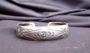 Gilbert Begay Navajo Sterling Silver 925 Vintage Cuff Bracelet Stamped VGUC - Picture 1 of 12