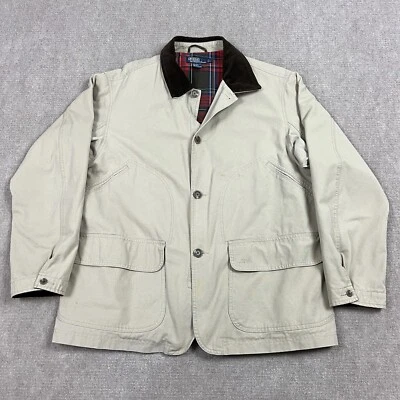 Chaqueta Polo Ralph Lauren Tareas de Colección Años 90 Abrigo de Granero Para Hombres Grande Forrado de Franela Foto 1 de 4