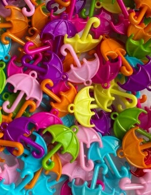 40 piezas Dijes Acrílicos PARAGUAS MIXTOS (manualidades infantiles, juguetes para pájaros, planeador de azúcar)  Foto 1 de 2