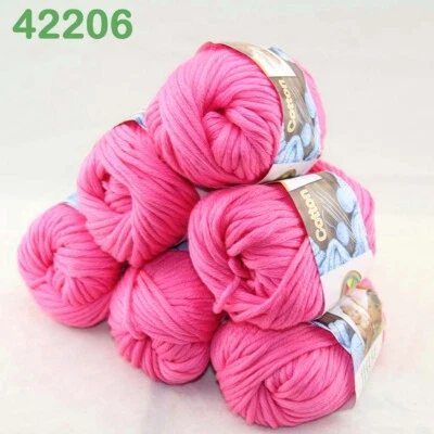 Sale 6 Ballsx50g Super Soft Cotton Chunky Blankets Hand Rugs Knitting Yarn 06 - Image 1 of 4