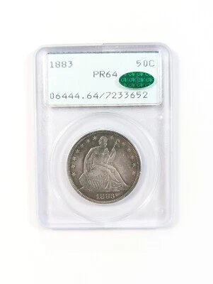 1883 Seated Liberty Half Dollar 50C PCGS PR64 Green CAC Vintage OGH Rattler - Image 1 of 4