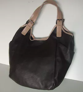 UNANYME DE GEORGES RECH SAC EN CUIR DE VACHETTE MODÈLE BAGNOLET MARRON - Picture 1 of 12