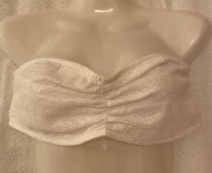 BANDAU DE ENCAJE ROSA VICTORIA' SECRET BLANCO METÁLICO TALLA GRANDE - Imagen 1 de 8