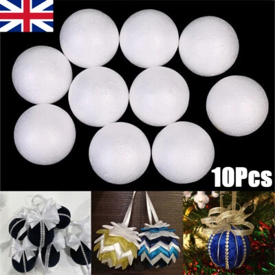10pcs Round White 5/6cm Foam Ball Modelling Sphere Supplies - Image 1 of 4