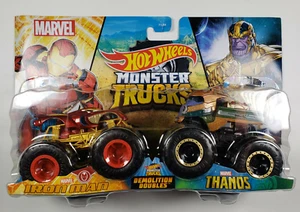 2022 Hot Wheels Monster Trucks Demolition Doubles: MARVEL IRON MAN & THANOS - Picture 1 of 7