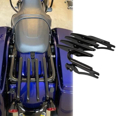 Black Detachable Stealth Luggage Rack For Harley Touring Street Road Glide FLTR Foto 1 de 4