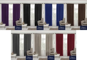 Par de cortinas con bloqueo reductor de luz térmica cinta de 3", pliegue de lápiz tacto suave - Imagen 1 de 13