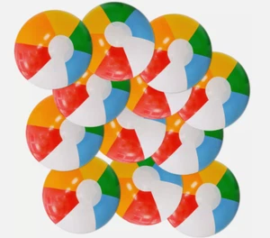 46 Pack 8 Inch Inflatable Beach Balls Rainbow Pool Party Favors - Picture 1 of 7