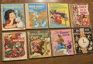 (8) Vintage Little Golden Books Lot #5 Nursery Songs Bugs Bunny Train Duck - Picture 1 of 24