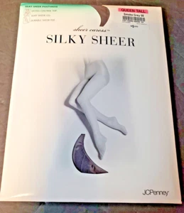JC Penney Sheer Caress Collant Sheerest Supporto Grigio Fumo 88 Queen Alto Nuovo - Foto 1 di 3