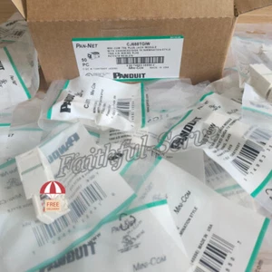 50PCS New Network Jack Module White For Panduit Giga-TX CJ688TGIW Mini-Com Cat6 - Afbeelding 1 van 7