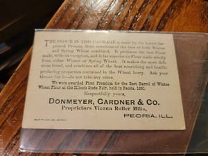 Donmeyer Gardner & Co. Vienna Roller Mills Peoria Ill. Victorian Trade Card - Picture 1 of 2