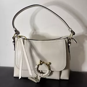Neu See By Chloe Joan kleine Damentasche Umhängetasche Leder zement beige - Bild 1 von 10