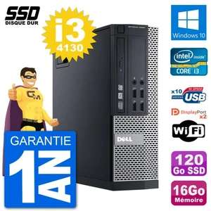PC Dell Optiplex 9020 SFF Intel Core i3-4130 RAM 16Go SSD 120Go Windows 10 Wifi - Picture 1 of 3