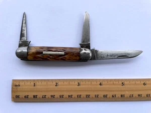 Very Rare Antique Vintage Peerless Cutlery Jigged Bone Folding Pocket Knife - Picture 1 of 11