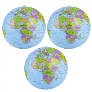 Cobee Inflatable Globes, 3 Pcs PVC World Globe Balls, Globe of The World, Ear... - Picture 1 of 8