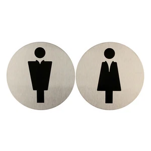 WC Schild Mann Frau Türschild rund (80 mm) selbstklebend NEU - Bild 1 von 7