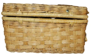 Preloved Sunjoy Wicker Picnic Case, Cane Picnic Basket - Picture 1 of 15