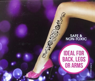 GLAMOUR CONNECTION Girls Temporary Tattoos for Back Arms or Legs non toxic x 12 packs ladies party
