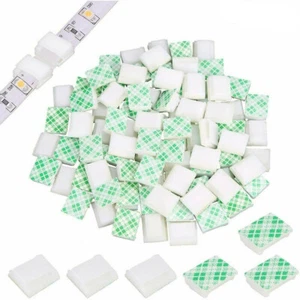 100Pcs Light Strip Mounting Clips Led Light Fasteners Holder Self Adhesive - Picture 1 of 8