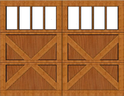 Puertas de garaje de madera 9x7 diseño de casa de carro AmanaDoors modelo 101W8 Foto 1 de 4