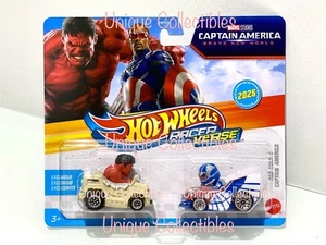 Hot Wheels Racer Verse 2025 Marvel Red Hulk & Captain America 2 pack Brand New - Picture 1 of 2