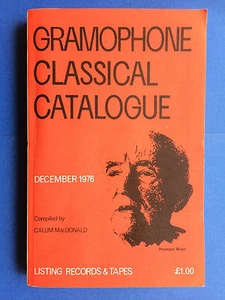 GRAMOPHONE CLASSICAL RECORD CATALOGUE - December 1976 Vinyl & Tape Guide Book - Picture 1 of 2