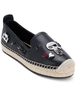 Karl Lagerfeld Paris Damen Cate Pins Espadrille Ballerinas, schwarz Größe 9,5M - Bild 1 von 5
