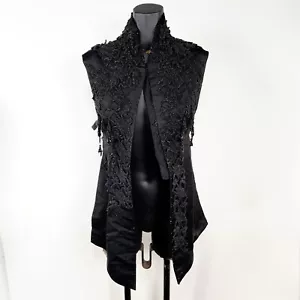 Vintage Antique 1800’s Black Beaded Mourning Vest M.A. Sear London - Picture 1 of 17