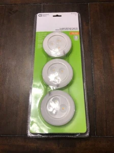 LED White Battery Puck Light 3 Pack Lights Kitchen Under Cabinet Lighting Set - Picture 1 of 3