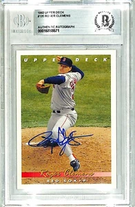 1992 Upper Deck ROGER CLEMENS Signed Auto Red Sox Card #641 Beckett BAS Slabbed - Picture 1 of 3