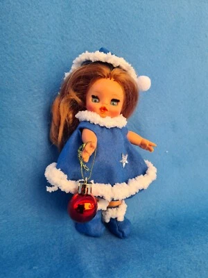 mini Furga Laura vintage doll christmas gadget idea regalo natale Blu - Immagine 1 di 4
