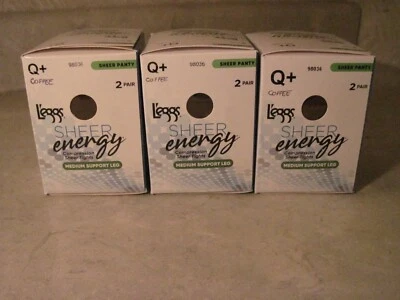 6 pares de pantimedias de café talla Queen Q+ L'eggs pura energía transparente a la cintura Foto 1 de 4