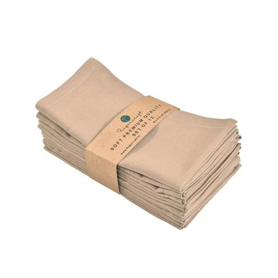 Dinner Cloth Napkins Cotton Linen Blend Mitered Corner Napkins Cloth 12 Pack ... Foto 1 de 4