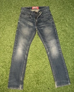 Levi’s 511 Skinny Jeans Youth 12 Reg 26x26 Dark Wash Distressed Hem - Picture 1 of 6
