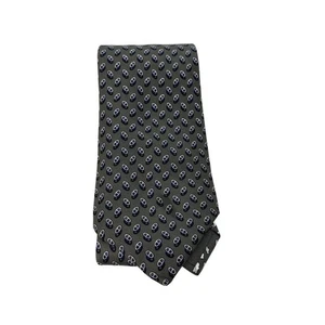 HERMES Neck tie Green Yellow Silk Logo japan seller N0205 35 Made in France - Picture 1 of 3