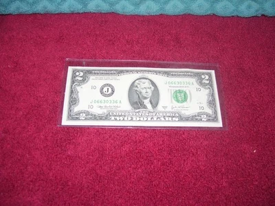 2003  $2 Two Bill UNC Fancy Trinary Serial Number 06630336 NICE !! - Image 1 of 3