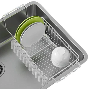 Abtropfgestell in Spüle, Erweiterbar Edelstahl Abtropfschalen für Küche... - Bild 1 von 7