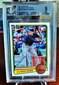 FREDDIE FREEMAN 2017 DONRUSS '83 RETRO VARIANTI (BGS GRADED 9 MINT) BRAVES - Foto 1 di 2