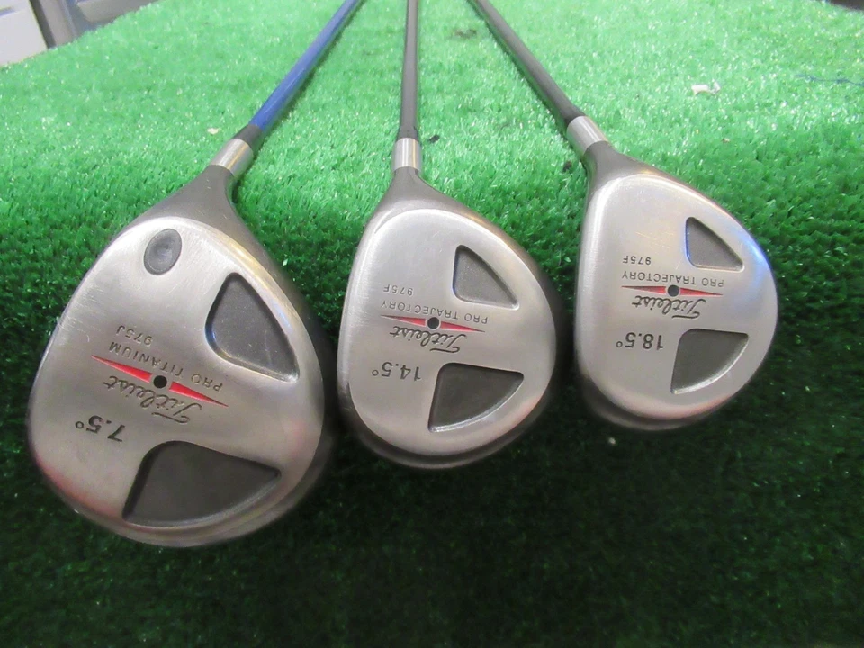 TITLEIST 975 WOOD SET 7.5* DRIVER 3 & 5 WOOD SET GOLF CLUBS STIFF GRAPHITE RH - Image 1 of 4