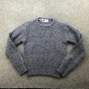 Vintage Sierra Designs Pullover Damen klein blau grau Shetland Wolle Rippstrick Rundhalsausschnitt - Bild 1 von 9